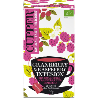 CUPPER cranberry & raspberry fruit tea organic 20 pcs
