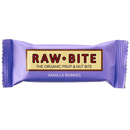 Raw Bite របារអាហារឆៅ berry-vanilla 12 x 50 ក្រាម។