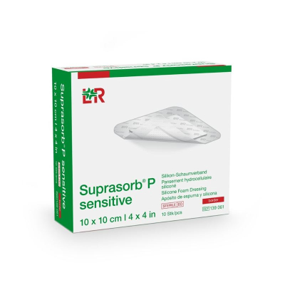 Suprasorb P sensitive border 10x10cm 10 pcs