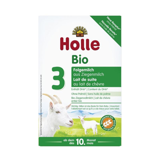 HOLLE Bio-Folgemilch 3 arba Ziegenmilch