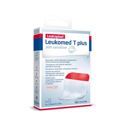 Leukomed t plus רגיש לעור 5x7.2 ס"מ