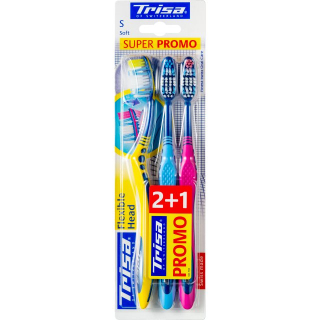 Trisa Flexible Head Toothbrush Trio soft 3 Stk