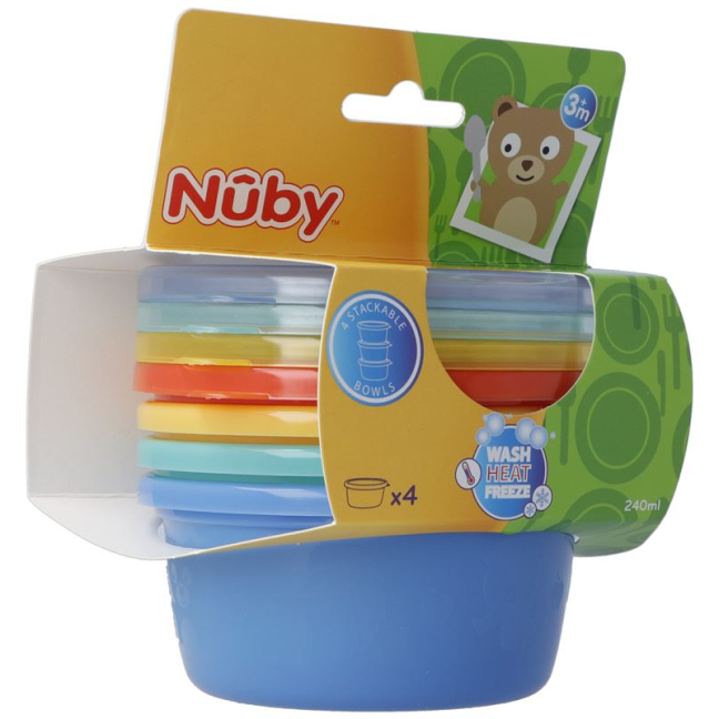 Nuby Porridge Bowl Set 240ml 4 pcs