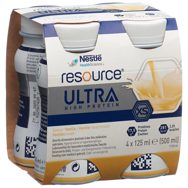 Resource Ultra High Protein XS Vanille 24 Fl 125 ml