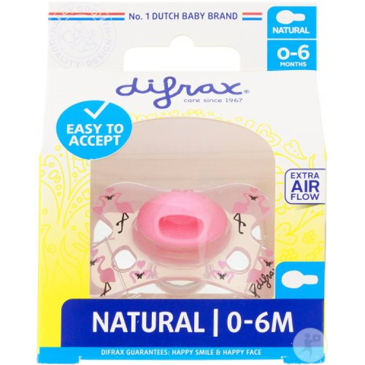 Difrax Soother Φυσική σιλικόνη 0-6M