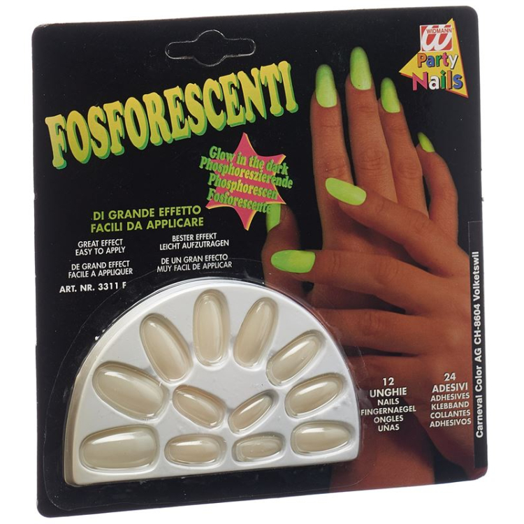 CARNEVAL COLOR fingernails phosphorescent 24 pcs