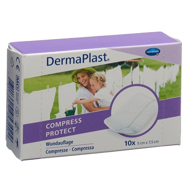 DERMAPLAST Compress Protect 5x7.5cm 10 pcs - Beeovita