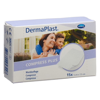 DermaPlast Compress Plus 5x7.5cm 15 pcs