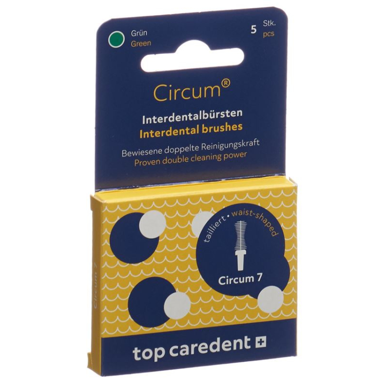 Top Caredent Circum 7 CDB-7 კბილთაშორისი ჯაგრისი მწვანე >3.00 მმ 25