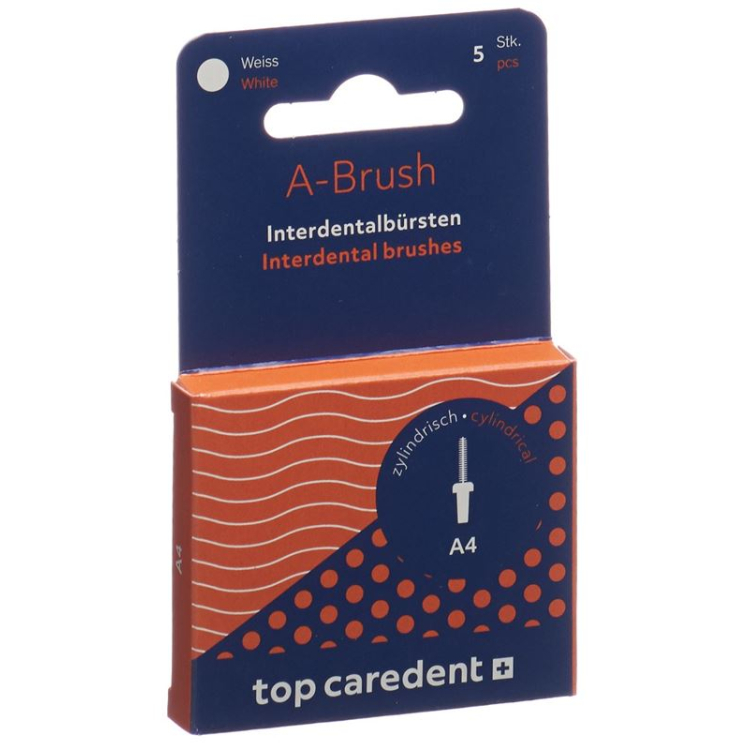 Atas Caredent A4 IDBH-W sikat interdental putih >1.0mm 5 buah