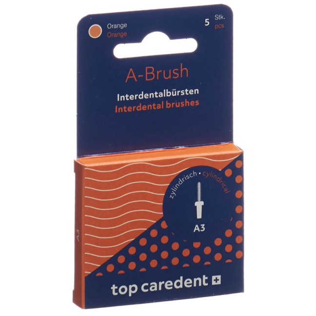 Top Caredent A3 IDBH-O מברשת בין שיניים כתום >0.9 מ"מ 5 יח'