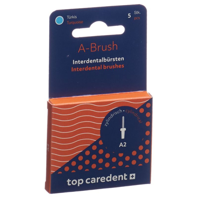 Top Caredent A2 IDBH-T hammasväliharja turkoosi >0,8mm 5 kpl