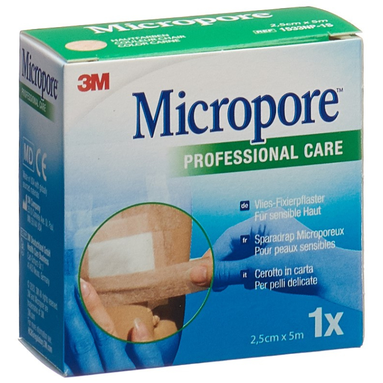 3M Micropore fleece adhesive plaster without dispenser 25mmx5m skin color