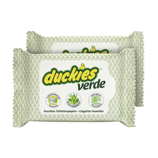 DUCKIES Verde húmedo papel higiénico dúo 2 x 30 uds