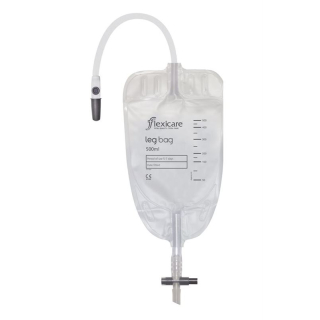 Flexicare urine bag 500ml 30cm drain return valve 10 pcs