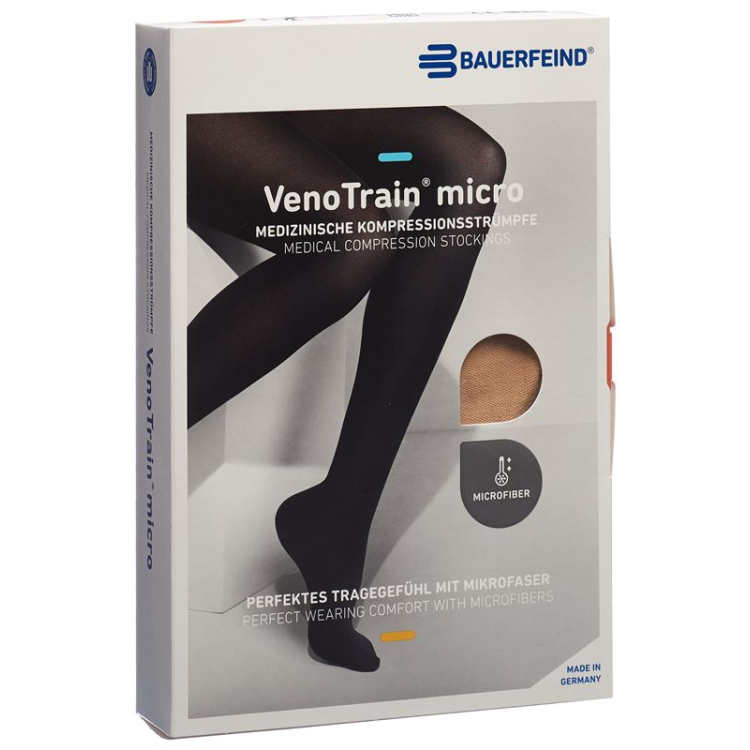 VenoTrain MICRO A-T KKL2 normal L / long open toe cream 1 pair