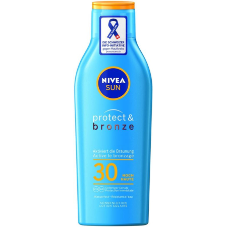 Nivea Sun Protect & Bronze zonnebrandcrème LSF 30 activeert de