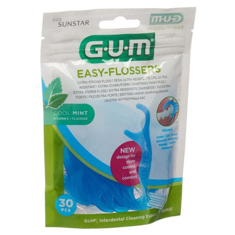 GUM Easy-Flossers Sticks מגניב מנטה