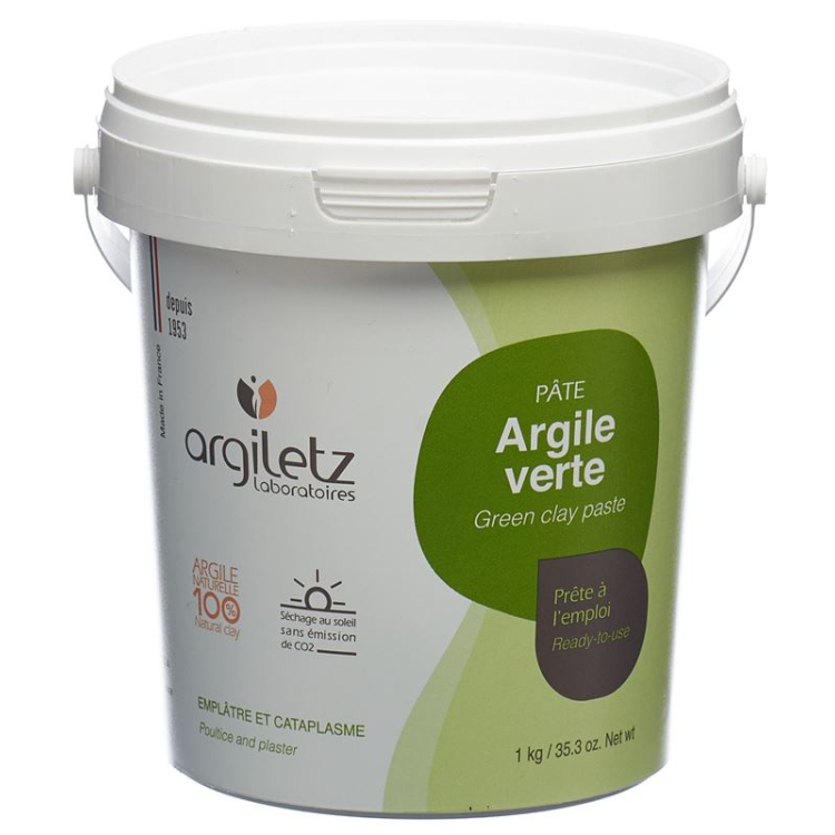 Argiletz terre cicatrisante pâte instantanée verte pot 1,5 kg