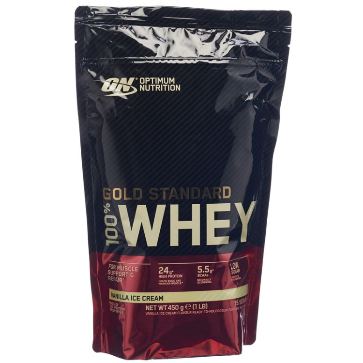 OPTIMUM 100% Whey Gold Standard Vanilla Ice bag 450 g