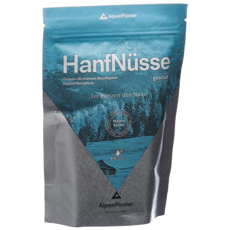 AlpenPionier HanfNüsse geschält BioSuisse Btl 150 גרם