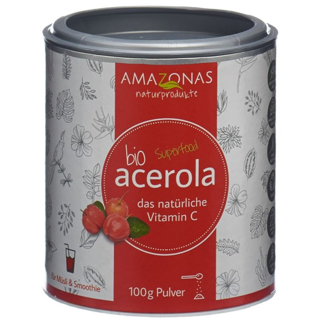 AMAZONAS acerola Bio Pulver mit 17% Vitamin C Ds 100 g