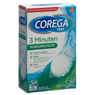 Corega 3minuten cleanser tabs 66 stk