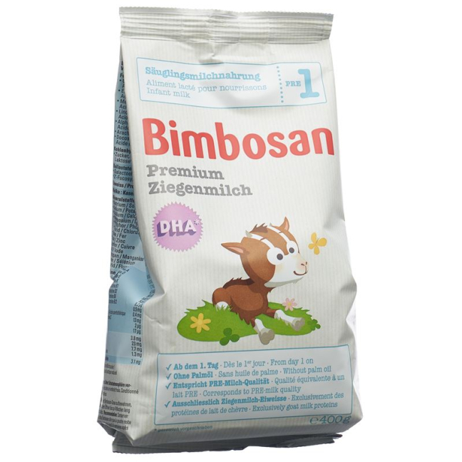 Bimbosan premium goat milk 1 baby milk refill bag 400 g
