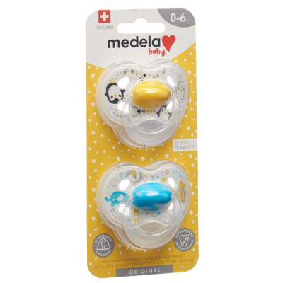 Medela Baby Nuggi Original 0-6 Gelb Blau 2 Stk