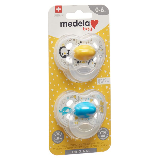 Medela Baby Nuggi Original 0-6 Yellow Blue 2 pcs