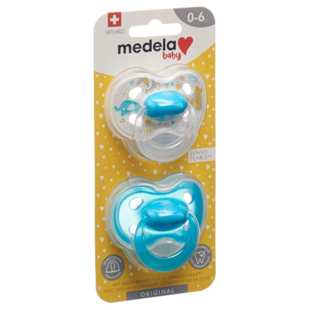 Medela Baby Nuggi Original 0-6 Azul 2 Stk