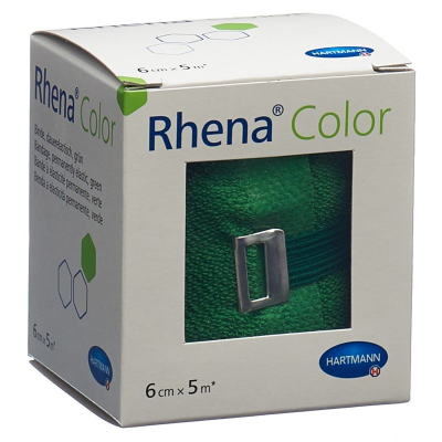 Rhena color elastische binden 6cmx5m grön