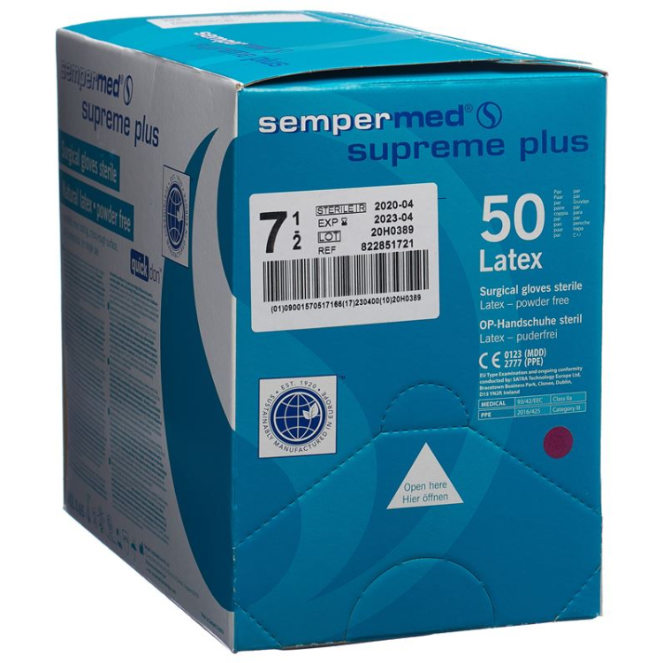 Sempermed Supreme Plus OP Gloves Sterile 7.5 - 50 Pairs