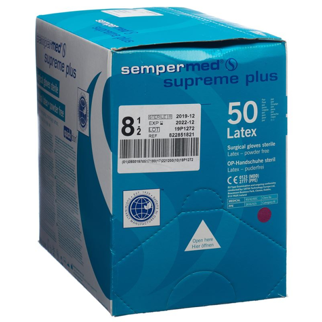 Sempermed Supreme Plus surgical gloves 8.5 sterile 50 pairs