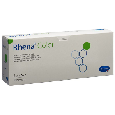 RHENA Color Elast bandage 6cmx5m blue open