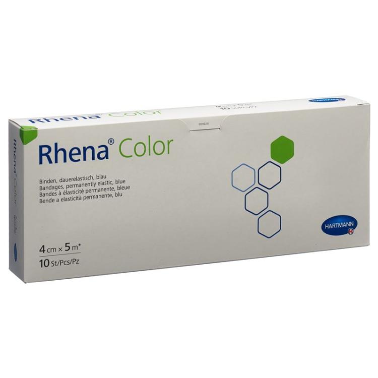 RHENA Farve Elast Binden 4cmx5m blau offen