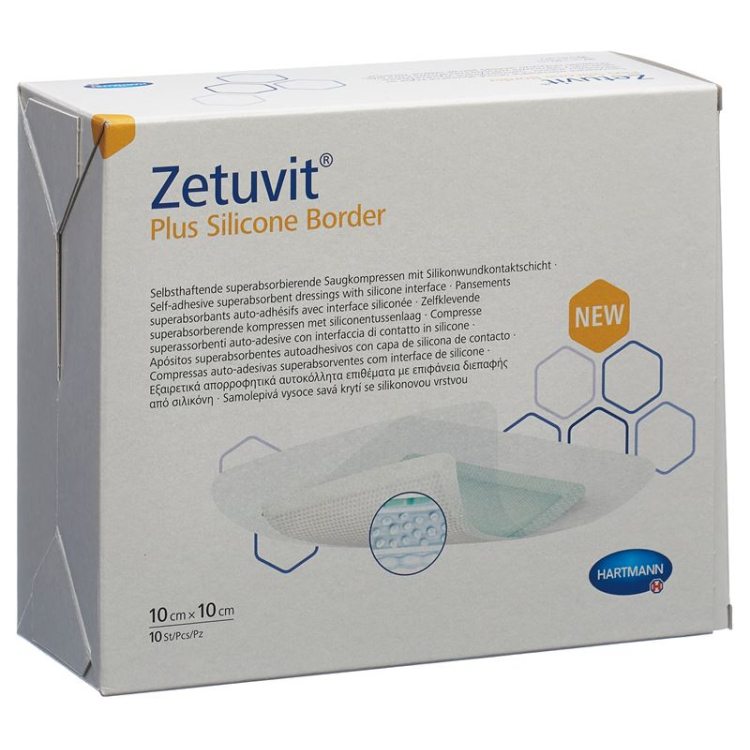 ZETUVIT Plus Silikonkant 10x10cm