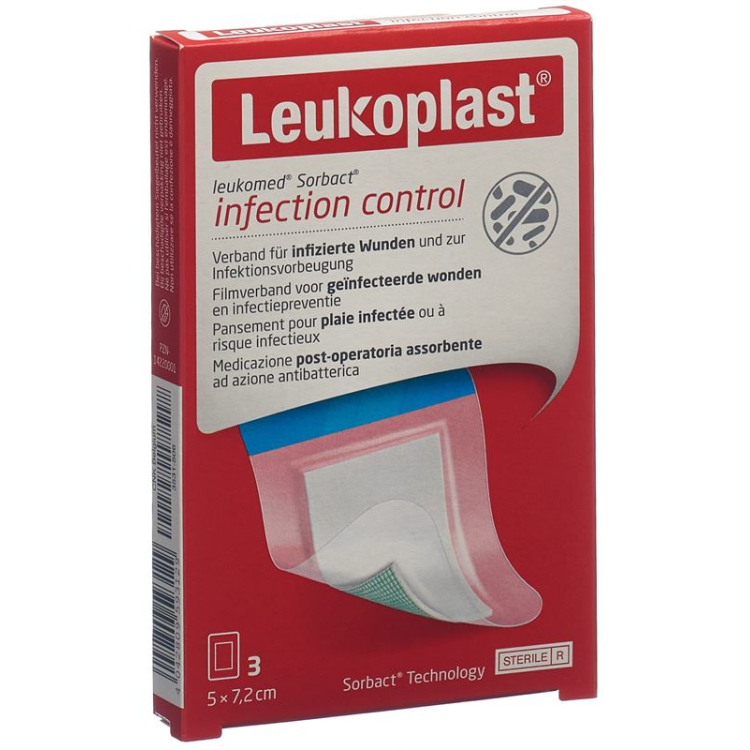 LEUKOPLAST Leukomed Sorbact 7,2x5cm