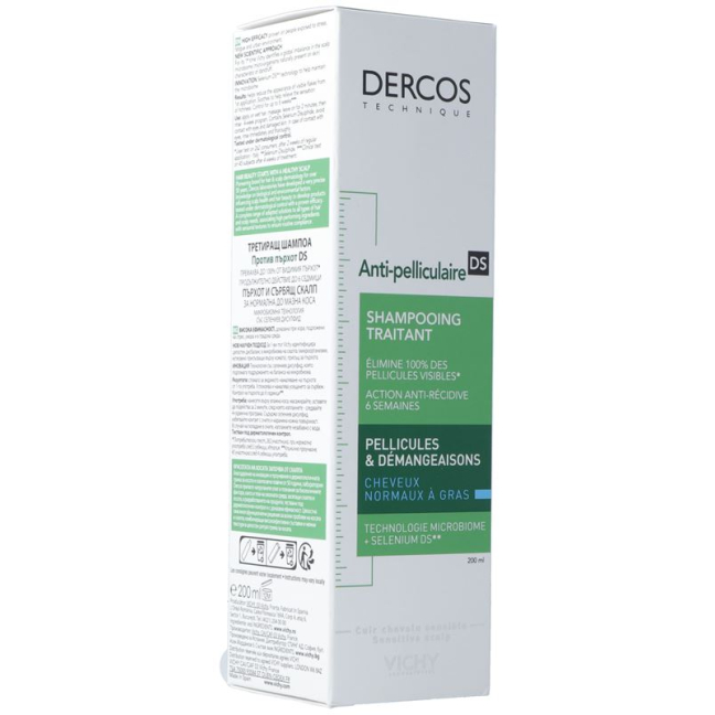 Vichy Dercos Shampooing Anti-Pelliculaire cheveux gras Fl 390 ml