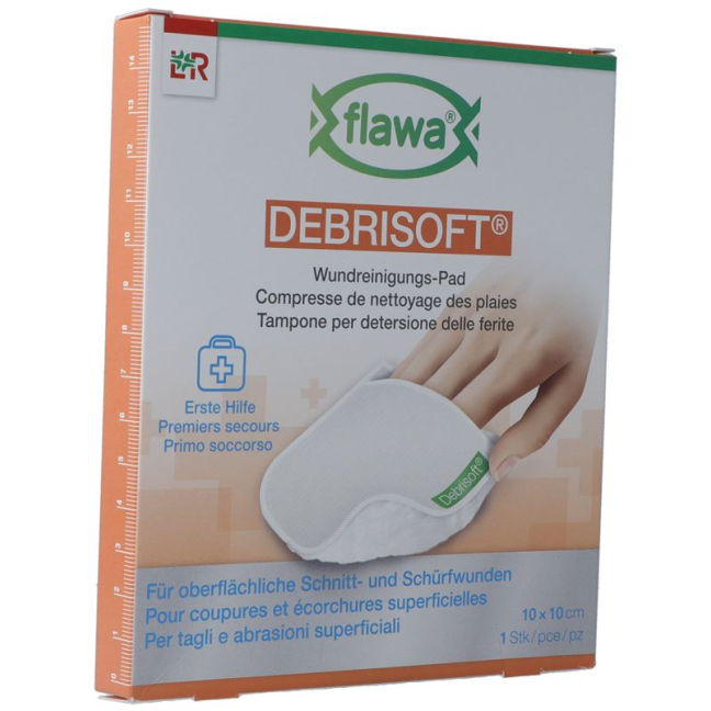 FLAWA DEBRISOFT Pad 10x10 sm steril