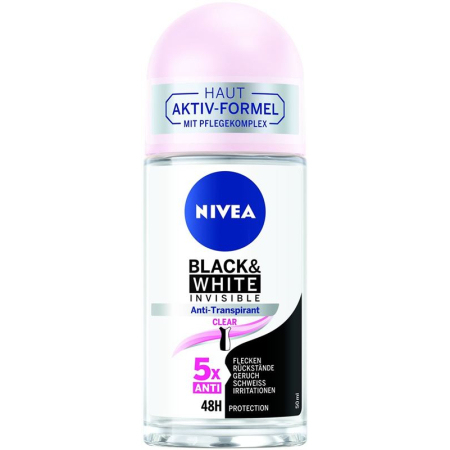 Женский дезодорант Nivea Invisible for Black & White Clear Roll-on 50 мл