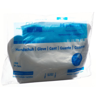 Gribi plastic gloves PE 295mm men's transparent ribbed non-sterile 100 pcs