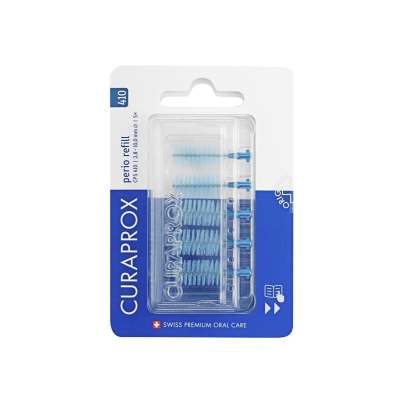 Curaprox cps 410 perio interdentalbürsten refill dyp himmelblå 5 stk