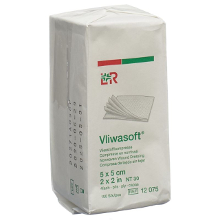 Vliwasoft non-woven swabs 5x5cm 4-ply bag 100 pcs