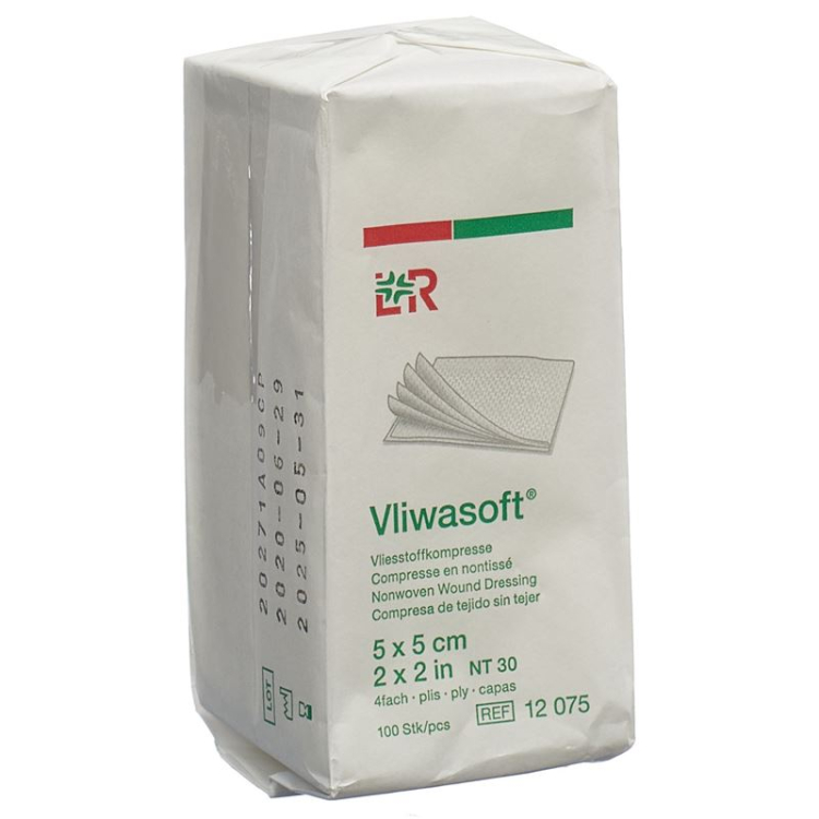 Vliwasoft Vliesstoffcompressen 5x5cm 4-lagig 100 Stk