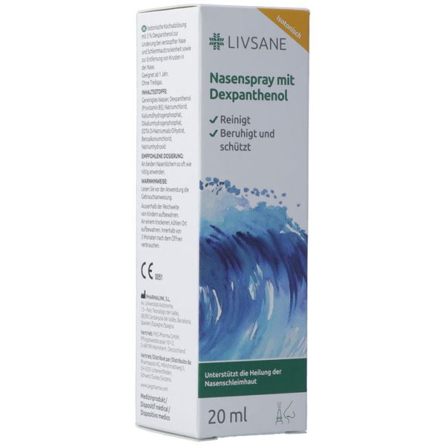 Livsane nasal spray with dexpanthenol 20 ml