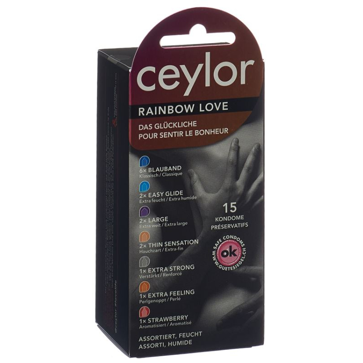 Ceylor Rainbow Love Preservativ 15 Stk