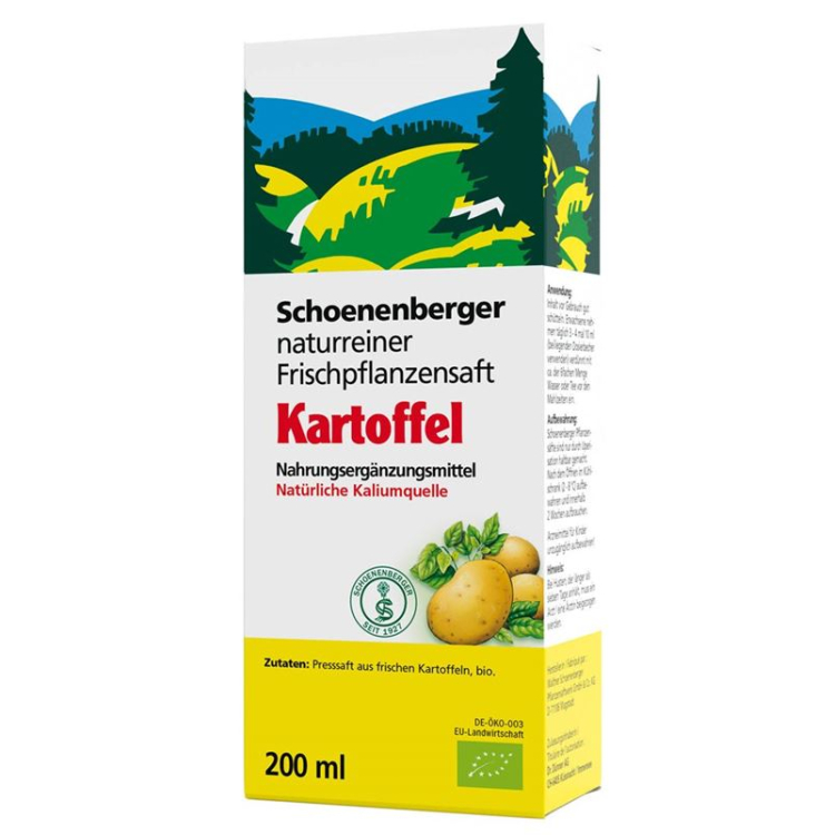 Schoenenberger Kartoffel naturreiner Frischpflanzensaft Bio Fl 200 მლ