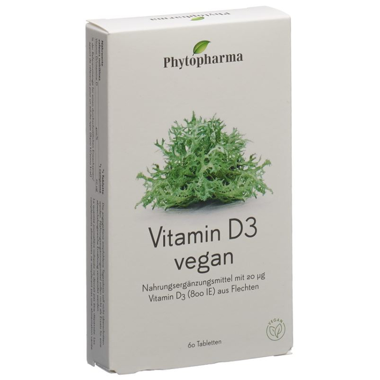 Phytopharma витамин D3 tablets вегетариандық 60 Stk