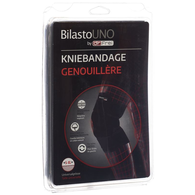 Bilasto Uno Kniebandage S-XL mit ベルクロ